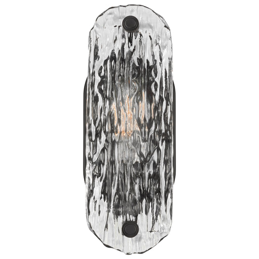SATCO/NUVO Glacier 1 Light Vanity Medium Base 60W Matte Black Finish Ice Glass (60-7811)