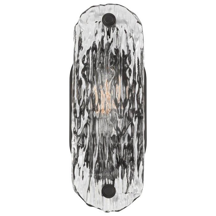 SATCO/NUVO Glacier 1 Light Vanity Medium Base 60W Matte Black Finish Ice Glass (60-7811)