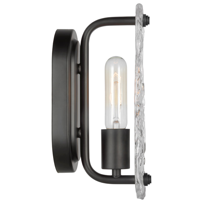 SATCO/NUVO Glacier 1 Light Vanity Medium Base 60W Matte Black Finish Ice Glass (60-7811)