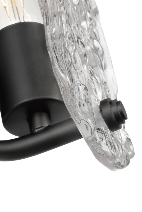 SATCO/NUVO Glacier 1 Light Vanity Medium Base 60W Matte Black Finish Ice Glass (60-7811)