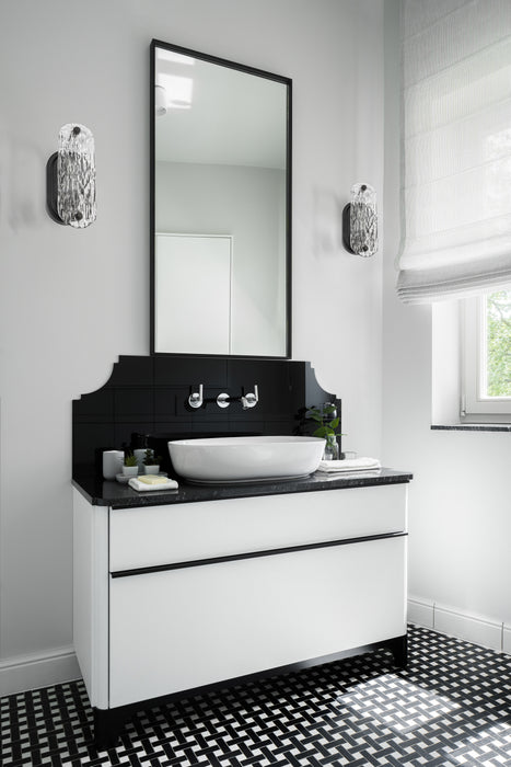SATCO/NUVO Glacier 1 Light Vanity Medium Base 60W Matte Black Finish Ice Glass (60-7811)