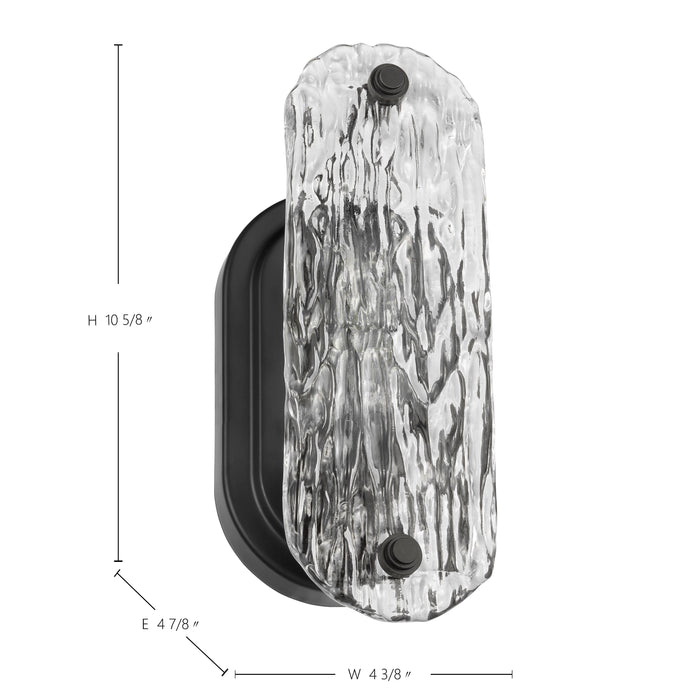 SATCO/NUVO Glacier 1 Light Vanity Medium Base 60W Matte Black Finish Ice Glass (60-7811)