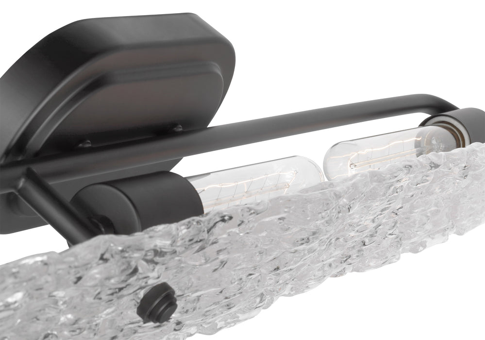 SATCO/NUVO Glacier 3 Light Vanity Medium Base 60W Matte Black Finish Ice Glass (60-7813)