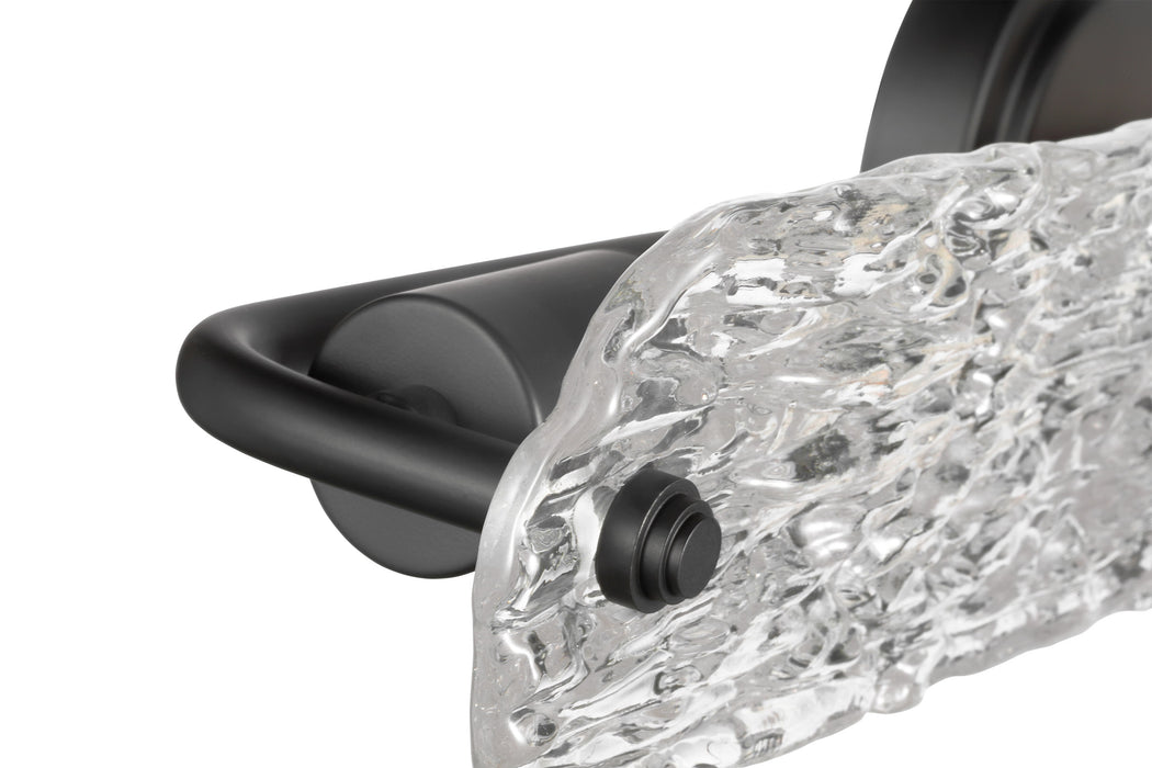 SATCO/NUVO Glacier 3 Light Vanity Medium Base 60W Matte Black Finish Ice Glass (60-7813)