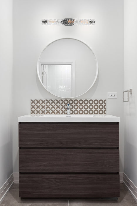 SATCO/NUVO Glacier 3 Light Vanity Medium Base 60W Matte Black Finish Ice Glass (60-7813)