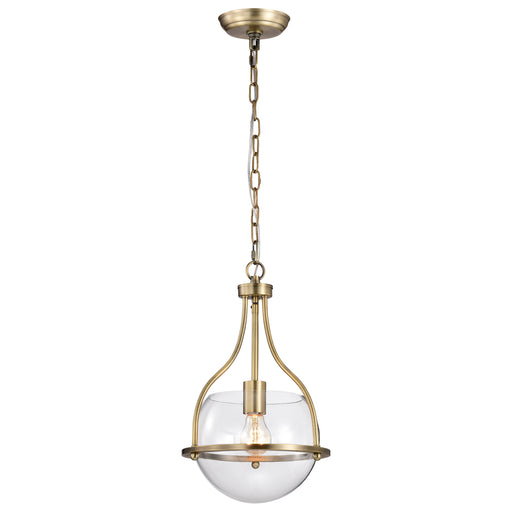 SATCO/NUVO Amado 1 Light Pendant 10 Inch Vintage Brass Finish Clear Glass (60-7815)