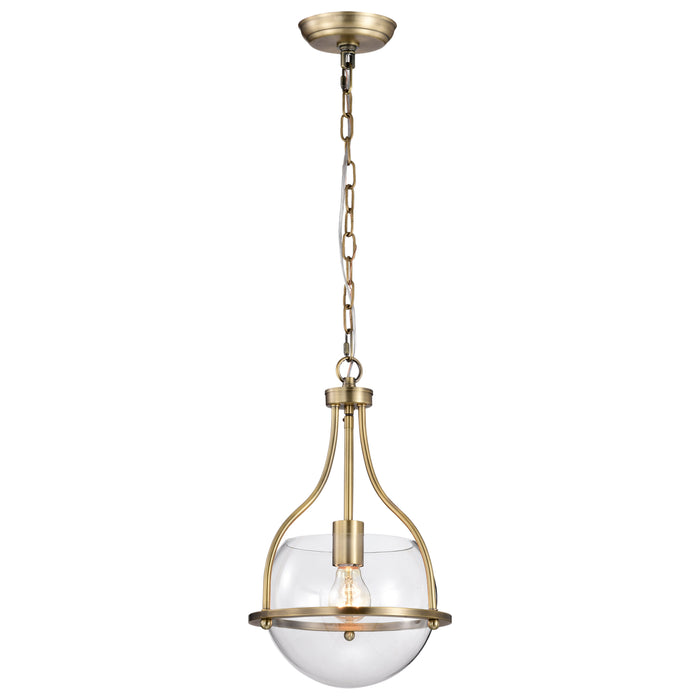 SATCO/NUVO Amado 1 Light Pendant 10 Inch Vintage Brass Finish Clear Glass (60-7815)