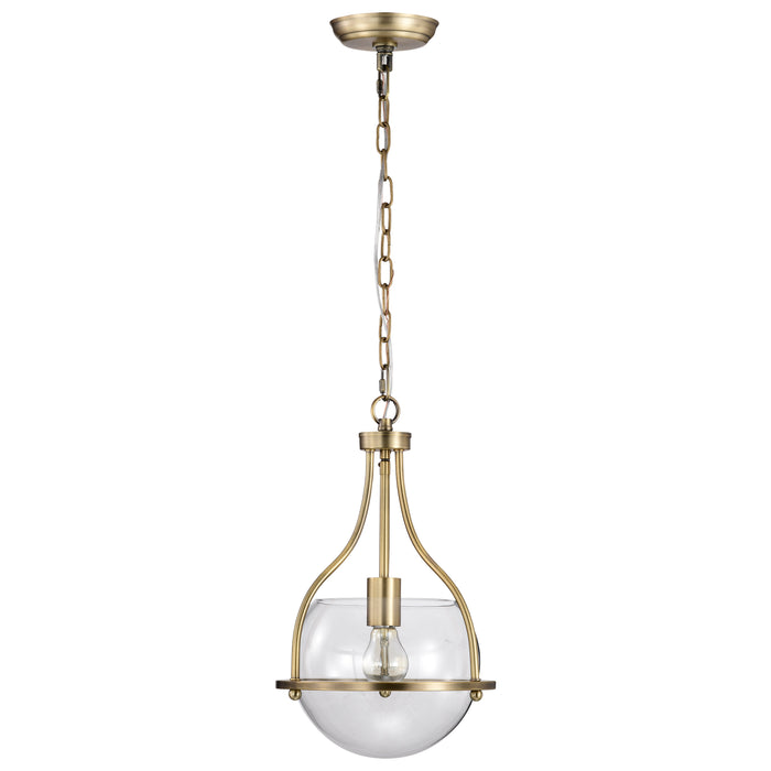 SATCO/NUVO Amado 1 Light Pendant 10 Inch Vintage Brass Finish Clear Glass (60-7815)