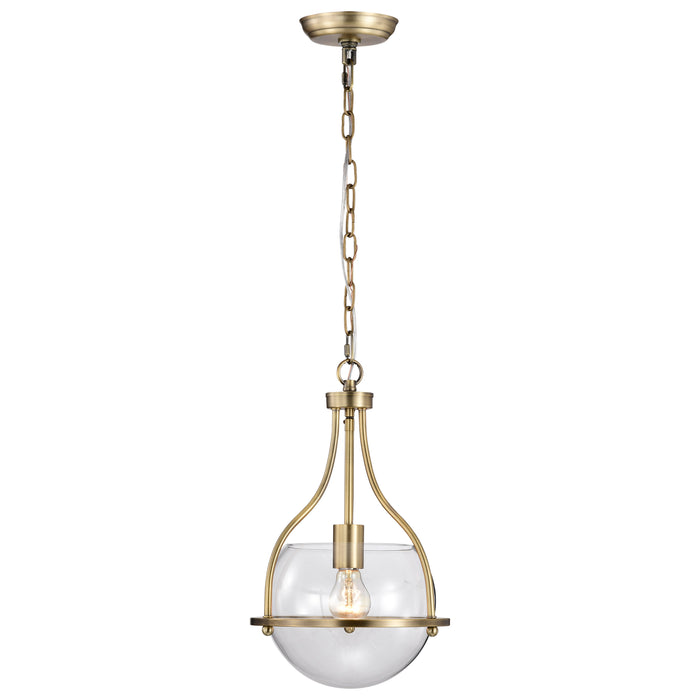 SATCO/NUVO Amado 1 Light Pendant 10 Inch Vintage Brass Finish Clear Glass (60-7815)