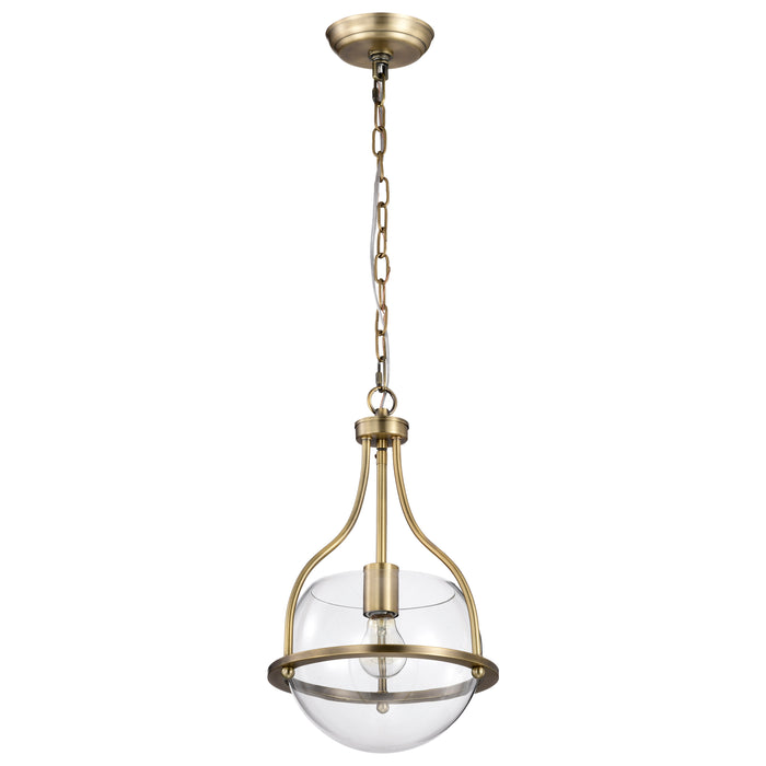 SATCO/NUVO Amado 1 Light Pendant 10 Inch Vintage Brass Finish Clear Glass (60-7815)