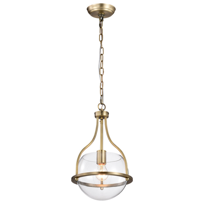 SATCO/NUVO Amado 1 Light Pendant 10 Inch Vintage Brass Finish Clear Glass (60-7815)