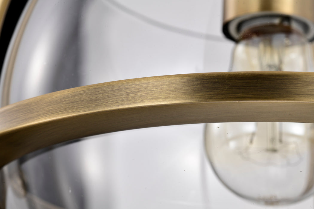 SATCO/NUVO Amado 1 Light Pendant 10 Inch Vintage Brass Finish Clear Glass (60-7815)