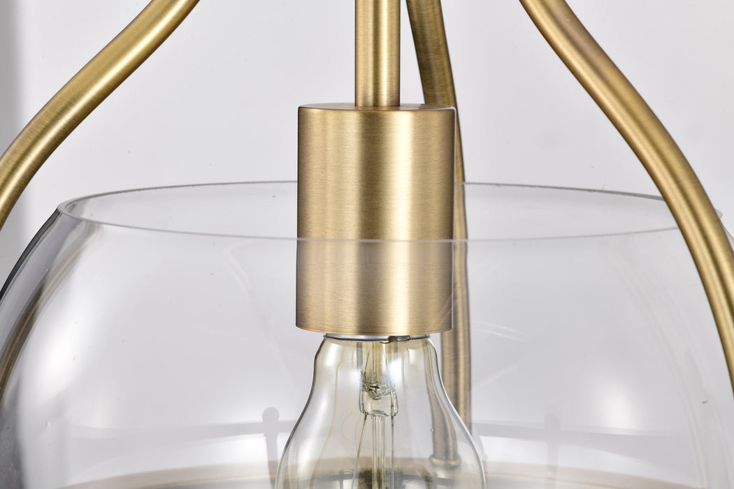 SATCO/NUVO Amado 1 Light Pendant 10 Inch Vintage Brass Finish Clear Glass (60-7815)