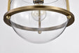 SATCO/NUVO Amado 1 Light Pendant 10 Inch Vintage Brass Finish Clear Glass (60-7815)