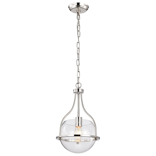SATCO/NUVO Amado 1 Light Pendant 10 Inch Polished Nickel Finish Clear Glass (60-7816)