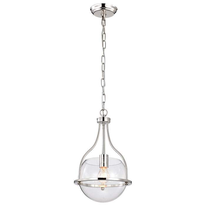 SATCO/NUVO Amado 1 Light Pendant 10 Inch Polished Nickel Finish Clear Glass (60-7816)
