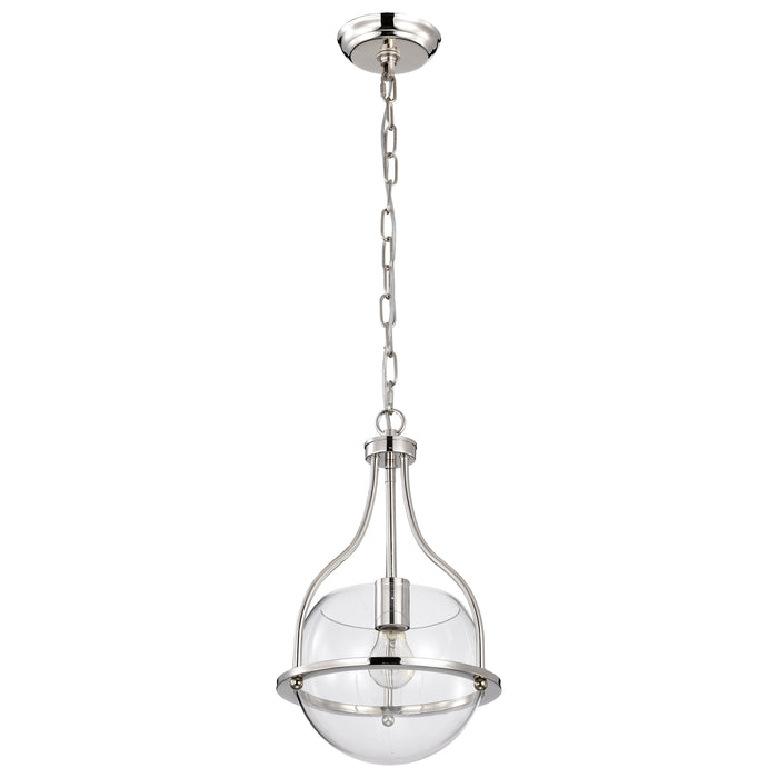 SATCO/NUVO Amado 1 Light Pendant 10 Inch Polished Nickel Finish Clear Glass (60-7816)