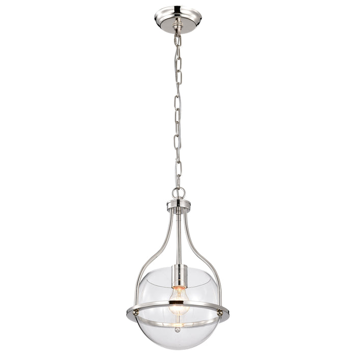 SATCO/NUVO Amado 1 Light Pendant 10 Inch Polished Nickel Finish Clear Glass (60-7816)