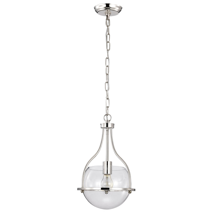 SATCO/NUVO Amado 1 Light Pendant 10 Inch Polished Nickel Finish Clear Glass (60-7816)
