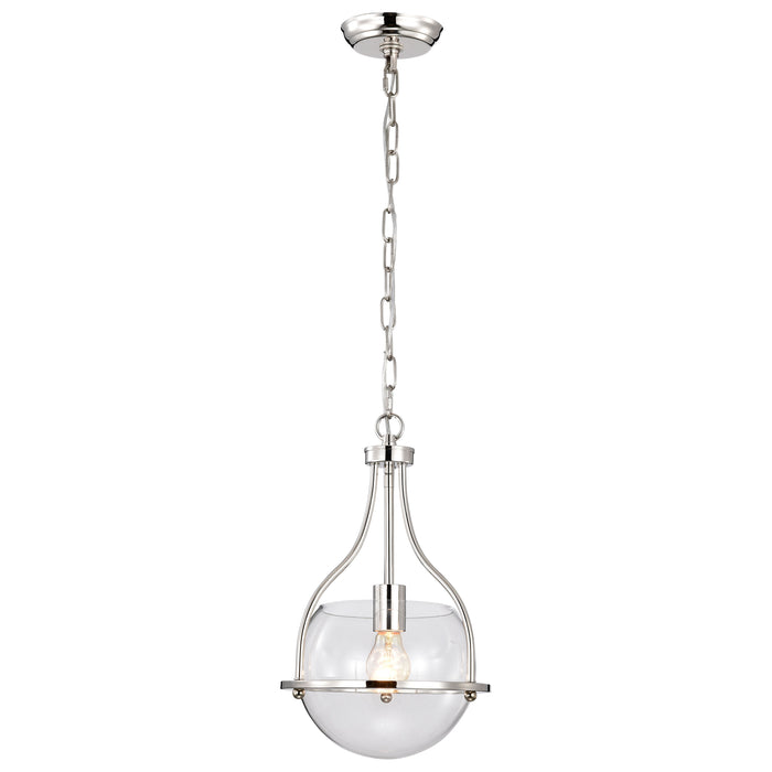 SATCO/NUVO Amado 1 Light Pendant 10 Inch Polished Nickel Finish Clear Glass (60-7816)