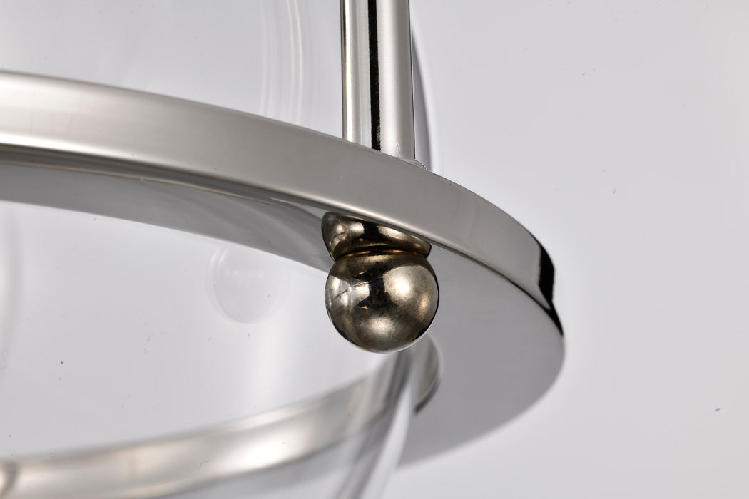 SATCO/NUVO Amado 1 Light Pendant 10 Inch Polished Nickel Finish Clear Glass (60-7816)