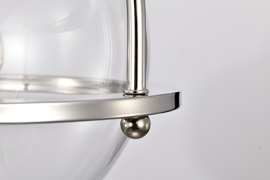 SATCO/NUVO Amado 1 Light Pendant 10 Inch Polished Nickel Finish Clear Glass (60-7816)