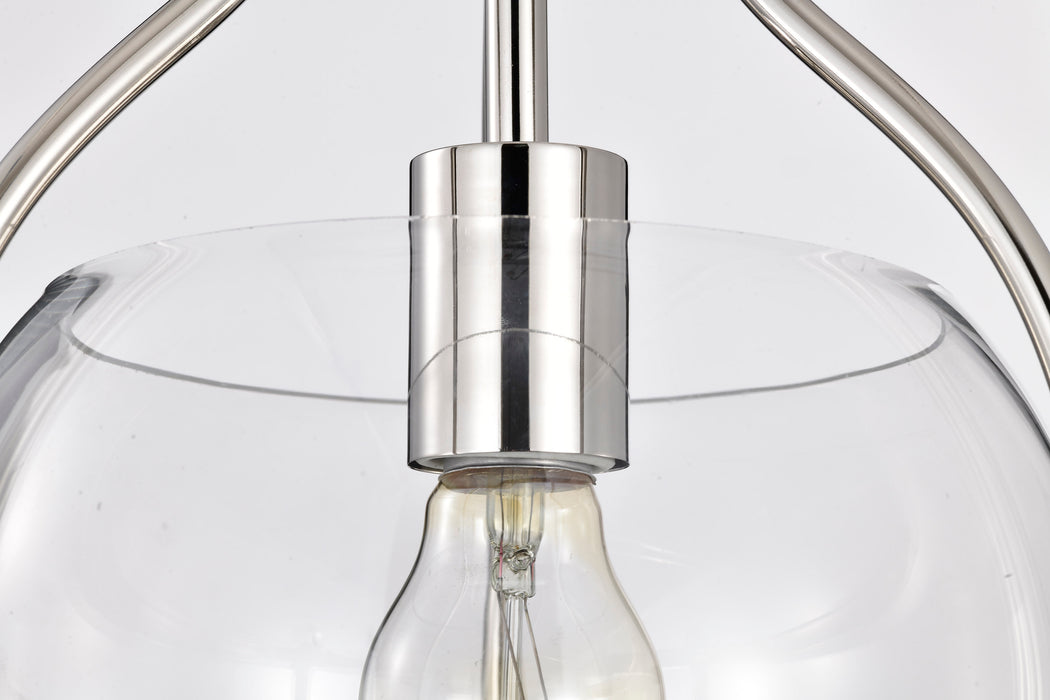 SATCO/NUVO Amado 1 Light Pendant 10 Inch Polished Nickel Finish Clear Glass (60-7816)