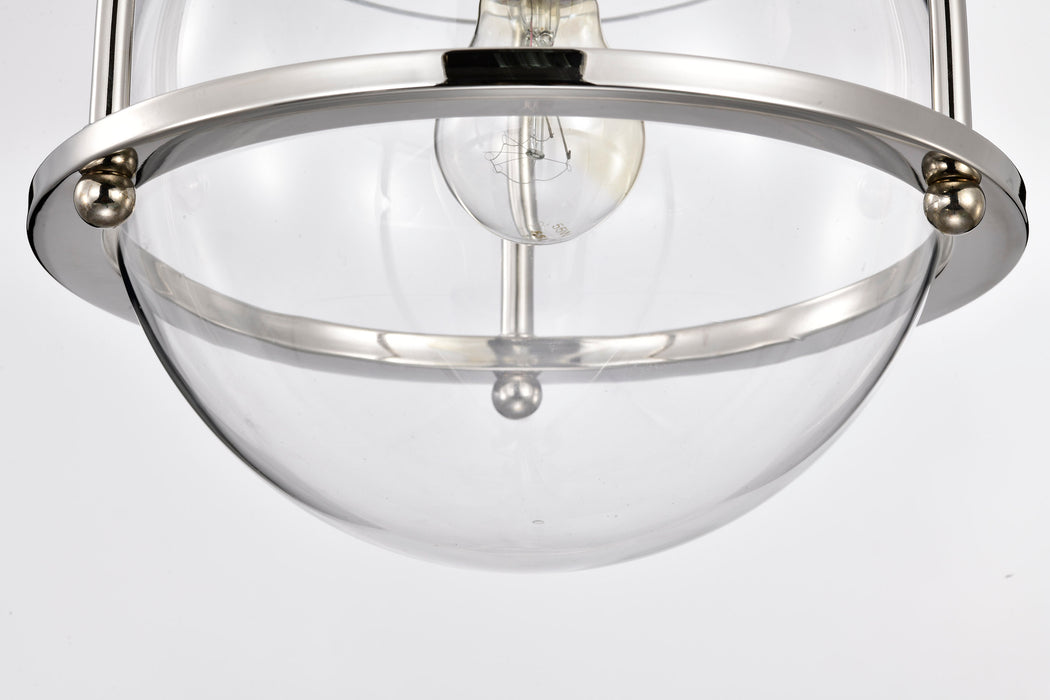 SATCO/NUVO Amado 1 Light Pendant 10 Inch Polished Nickel Finish Clear Glass (60-7816)