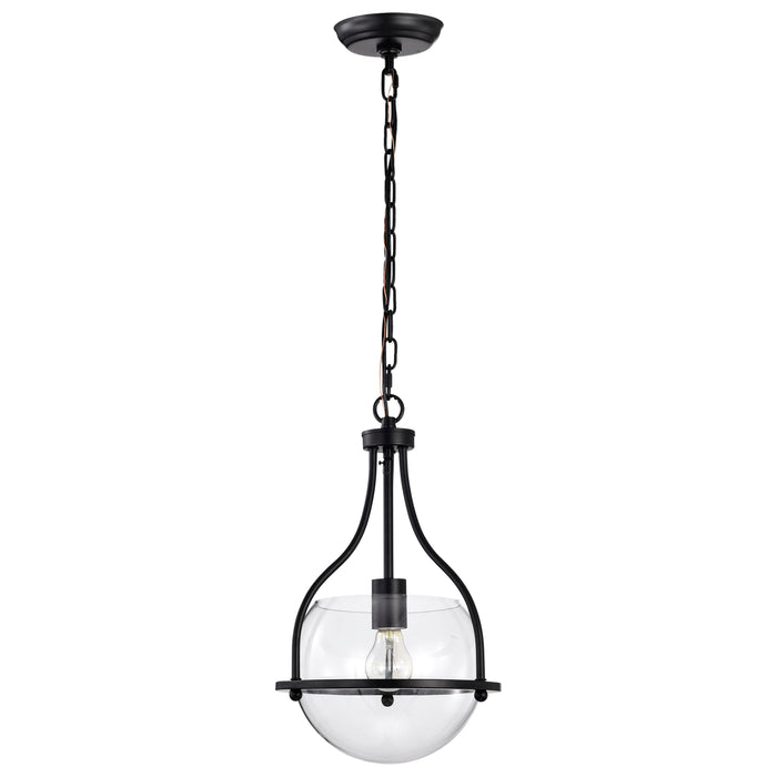 SATCO/NUVO Amado 1 Light Pendant 10 Inch Matte Black Finish Clear Glass (60-7817)