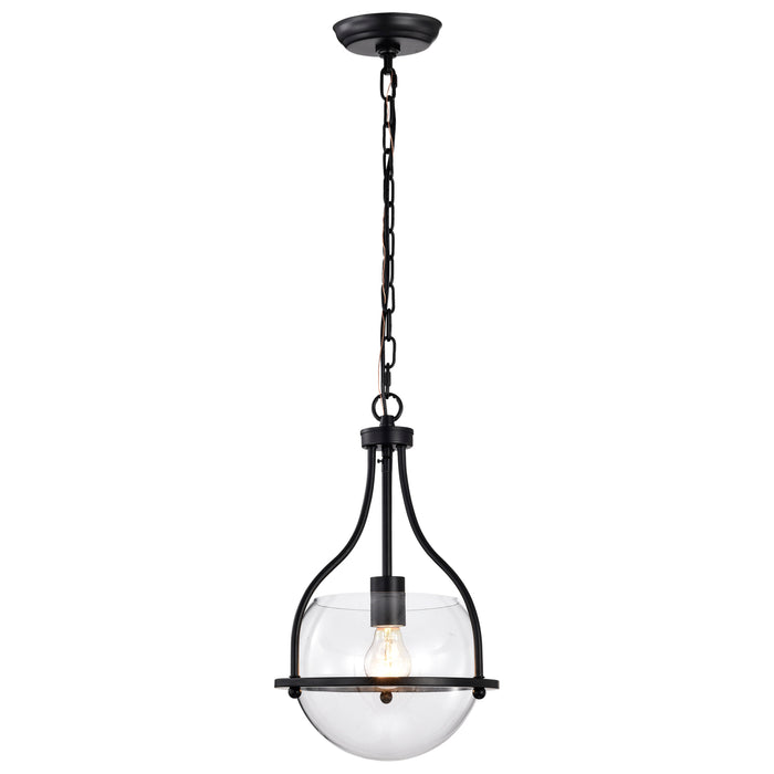 SATCO/NUVO Amado 1 Light Pendant 10 Inch Matte Black Finish Clear Glass (60-7817)