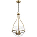 SATCO/NUVO Amado 3 Light Pendant 14 Inch Vintage Brass Finish Clear Glass (60-7818)