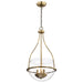 SATCO/NUVO Amado 3 Light Pendant 14 Inch Vintage Brass Finish Clear Glass (60-7818)