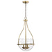 SATCO/NUVO Amado 3 Light Pendant 14 Inch Vintage Brass Finish Clear Glass (60-7818)