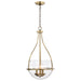 SATCO/NUVO Amado 3 Light Pendant 14 Inch Vintage Brass Finish Clear Glass (60-7818)