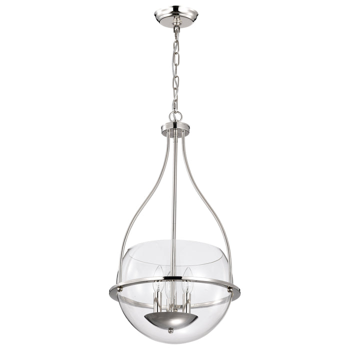 SATCO/NUVO Amado 3 Light Pendant 14 Inch Polished Nickel Finish Clear Glass (60-7819)