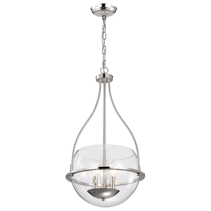 SATCO/NUVO Amado 3 Light Pendant 14 Inch Polished Nickel Finish Clear Glass (60-7819)