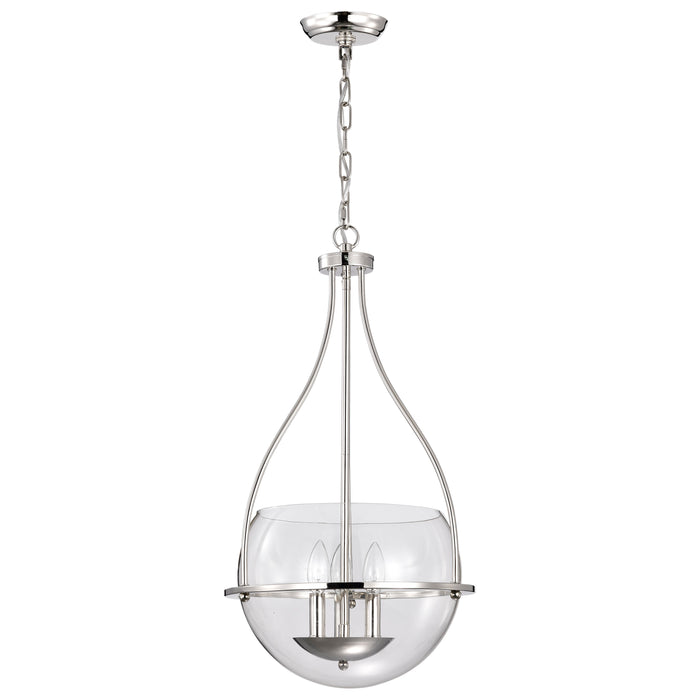 SATCO/NUVO Amado 3 Light Pendant 14 Inch Polished Nickel Finish Clear Glass (60-7819)