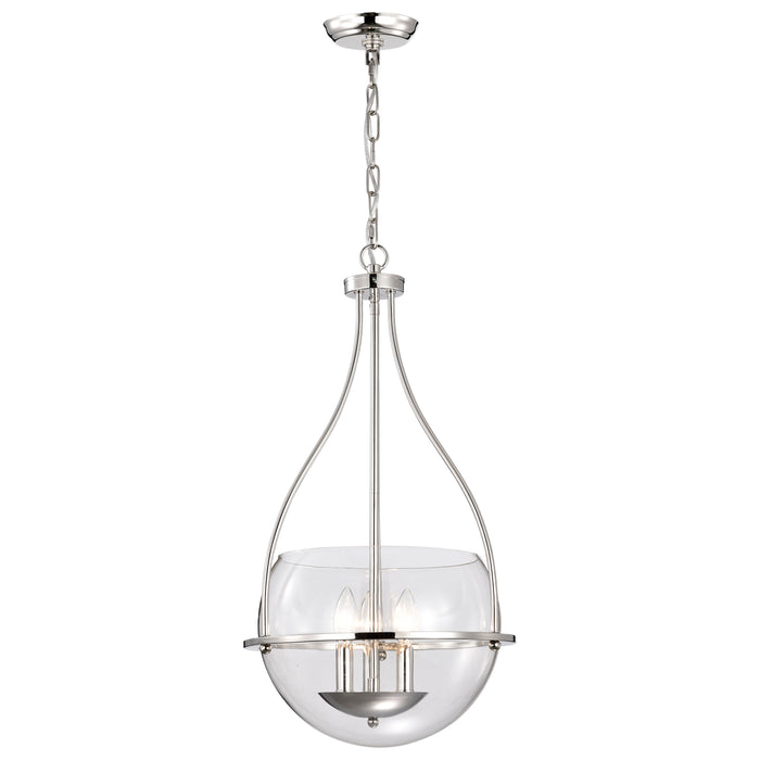 SATCO/NUVO Amado 3 Light Pendant 14 Inch Polished Nickel Finish Clear Glass (60-7819)