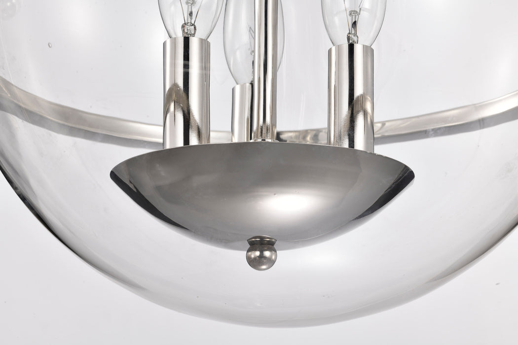 SATCO/NUVO Amado 3 Light Pendant 14 Inch Polished Nickel Finish Clear Glass (60-7819)