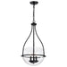 SATCO/NUVO Amado 3 Light Pendant 14 Inch Matte Black Finish Clear Glass (60-7820)