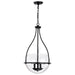SATCO/NUVO Amado 3 Light Pendant 14 Inch Matte Black Finish Clear Glass (60-7820)