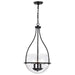 SATCO/NUVO Amado 3 Light Pendant 14 Inch Matte Black Finish Clear Glass (60-7820)