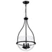 SATCO/NUVO Amado 3 Light Pendant 14 Inch Matte Black Finish Clear Glass (60-7820)