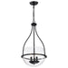 SATCO/NUVO Amado 3 Light Pendant 14 Inch Matte Black Finish Clear Glass (60-7820)
