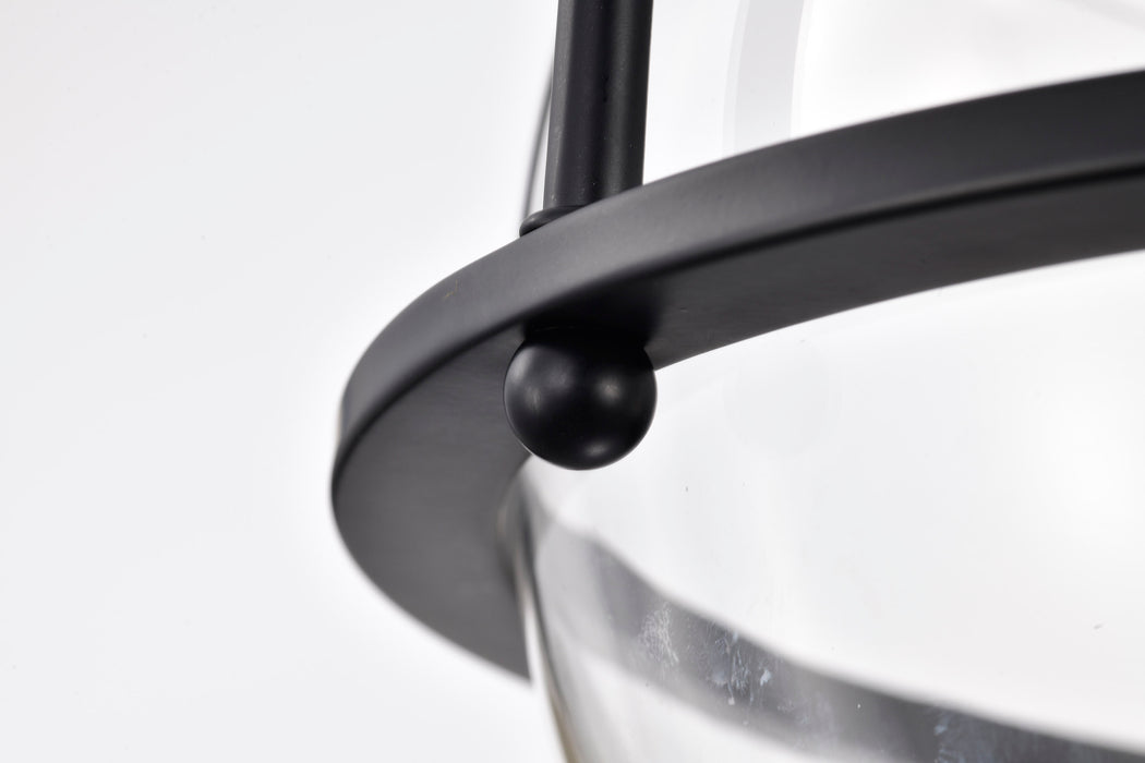 SATCO/NUVO Amado 3 Light Pendant 14 Inch Matte Black Finish Clear Glass (60-7820)