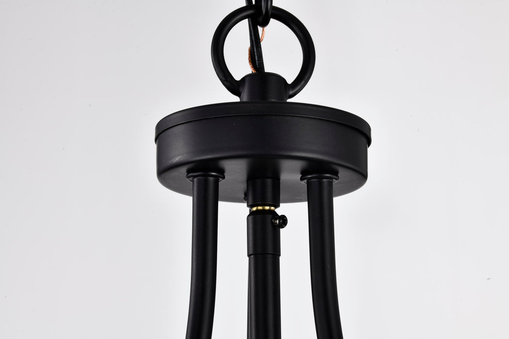 SATCO/NUVO Amado 3 Light Pendant 14 Inch Matte Black Finish Clear Glass (60-7820)
