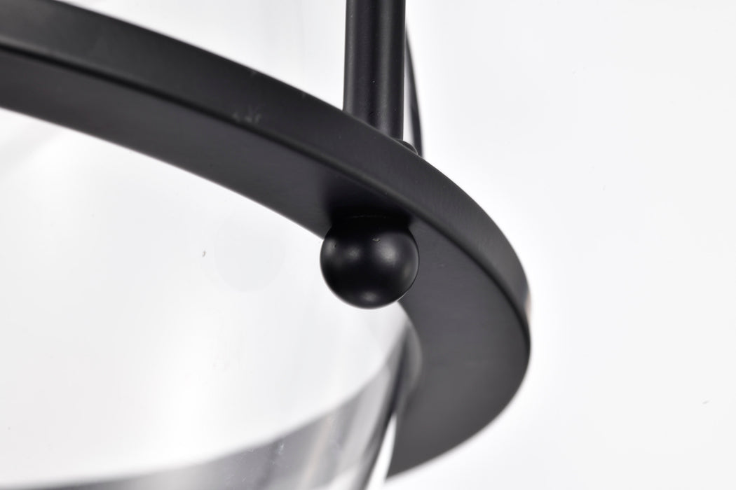 SATCO/NUVO Amado 3 Light Pendant 14 Inch Matte Black Finish Clear Glass (60-7820)