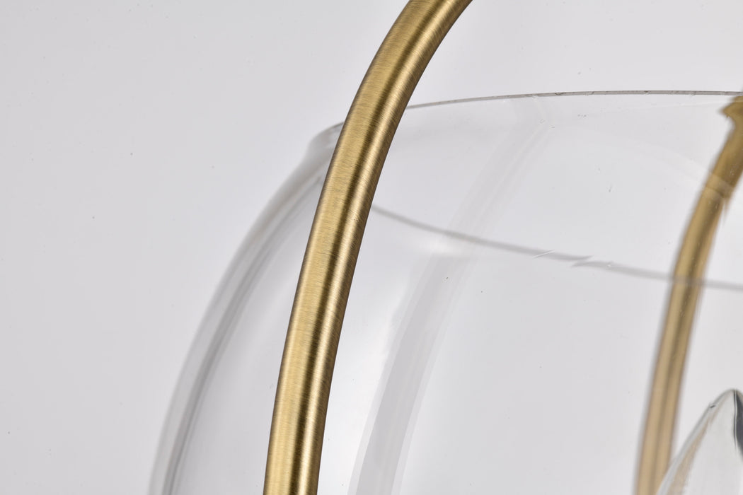 SATCO/NUVO Amado 3 Light Semi Flush Mount Vintage Brass Finish Clear Glass (60-7821)