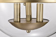 SATCO/NUVO Amado 3 Light Semi Flush Mount Vintage Brass Finish Clear Glass (60-7821)