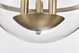 SATCO/NUVO Amado 3 Light Semi Flush Mount Vintage Brass Finish Clear Glass (60-7821)